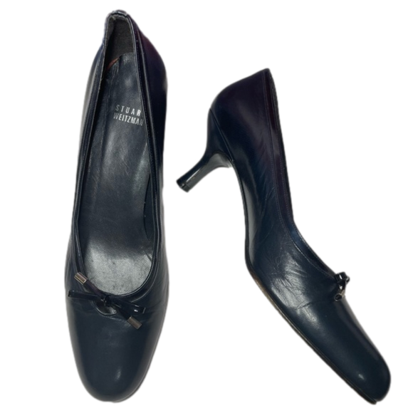 2X STUART WEITZMAN Two Pairs of Shoes: One NAVY + One BLACK, both size 8.5 - Picture 10 of 10